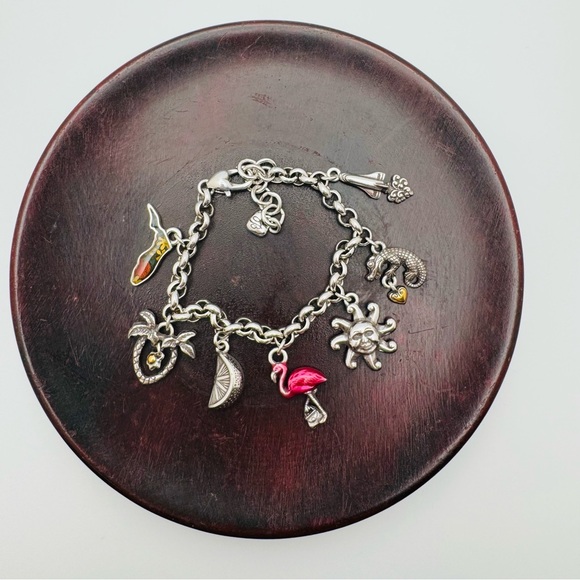 Brighton Retired Florida Charm Bracelet Flamingo Sun Alligator - Picture 6 of 11